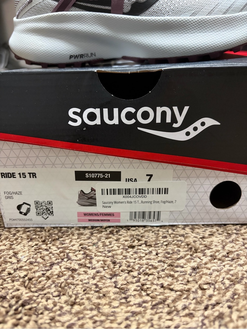 Saucony Women's Ride 15 TR Sneakers in Fog/Haze